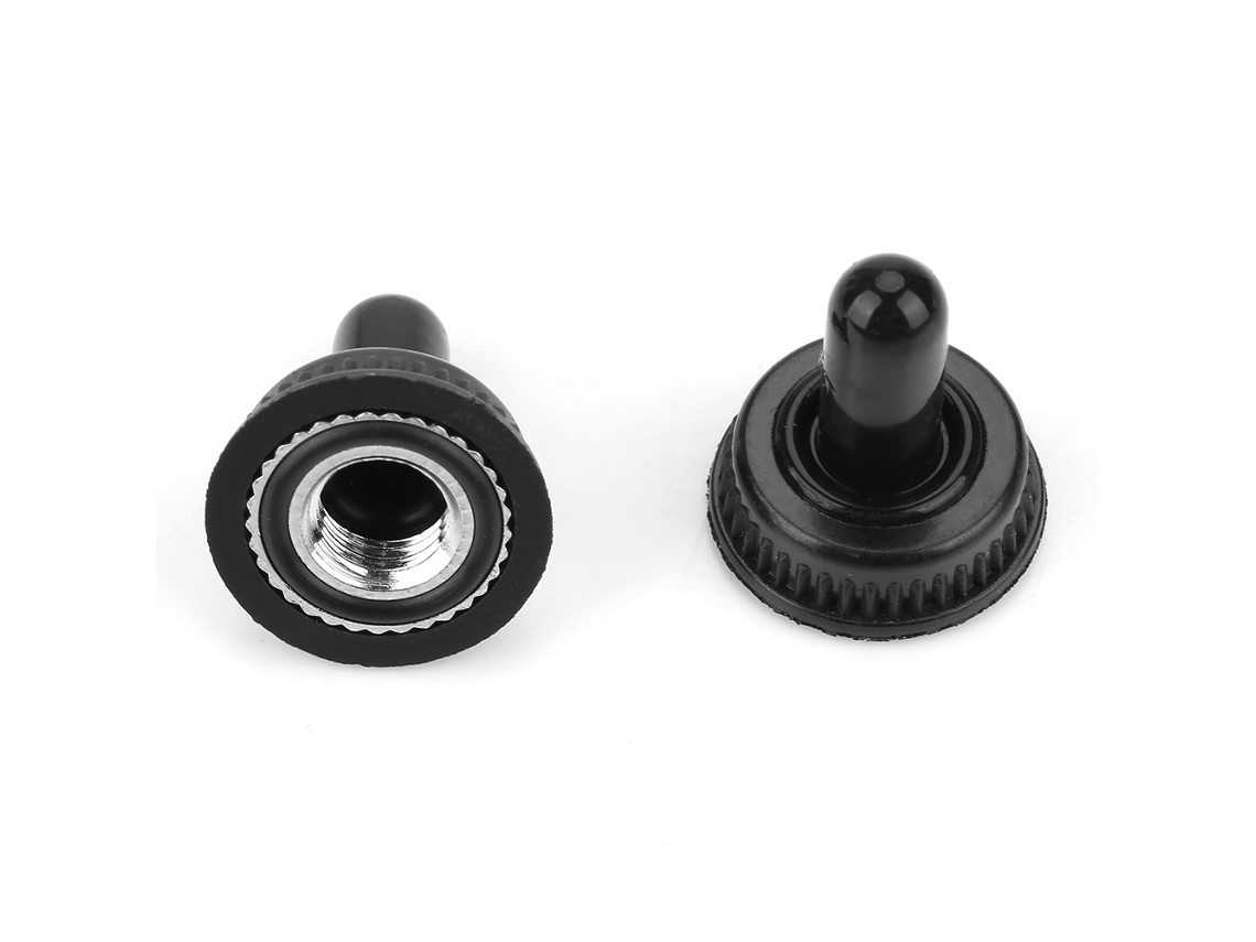 2026dz-20 Piezas de cubierta de goma impermeable para interruptor de palanca de 6 mm, color negro