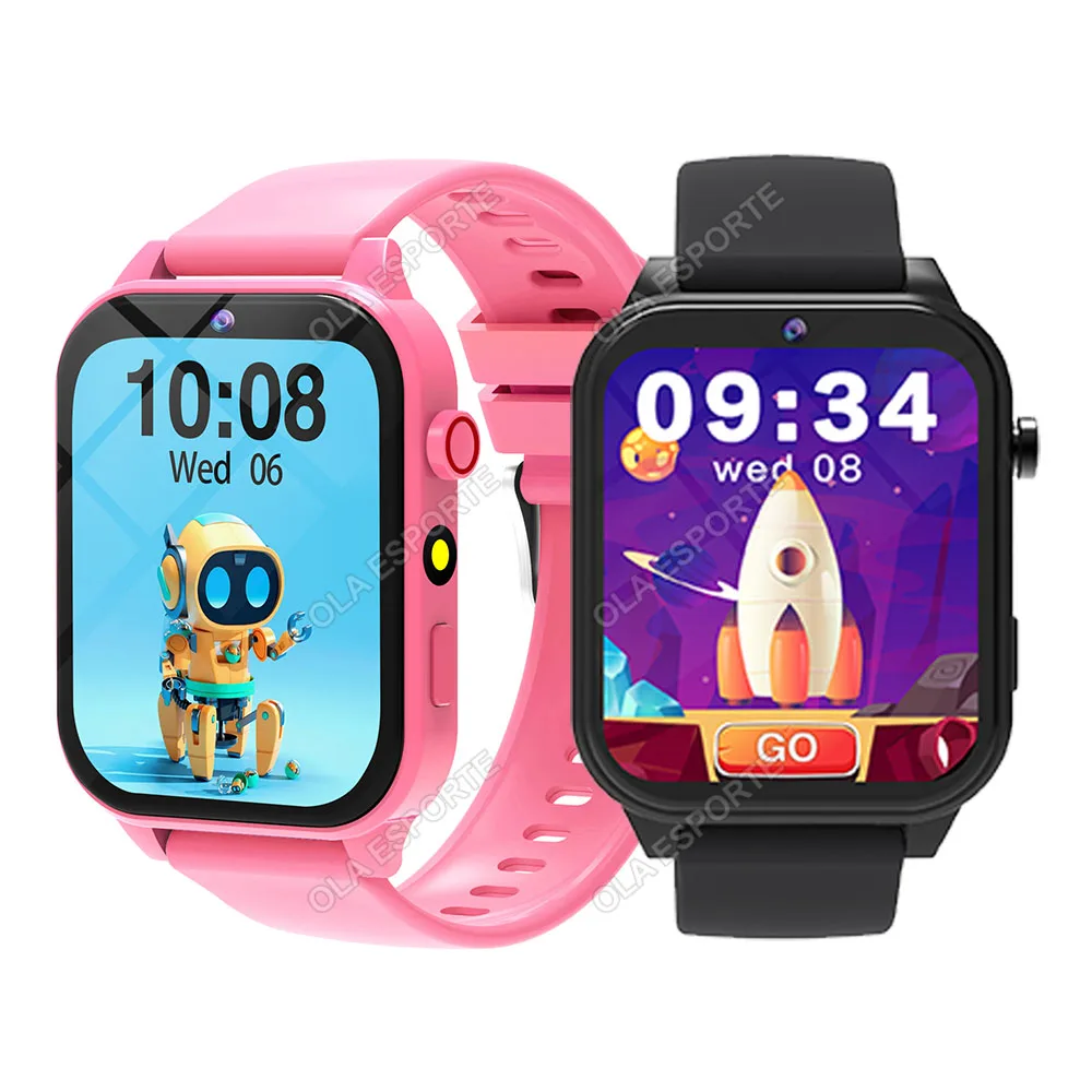 Reloj Inteligente Infantil (1 Negro, 1 Rosa), Pantalla Táctil Hd, Con Cámara, Monitorización Del Sueño, Despertador Y Calculadora.