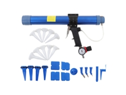 Pistola De Pegamento Neumática Para Vidrio De 600 Ml Con Presión Ajustable Y Manómetro De 1/4".