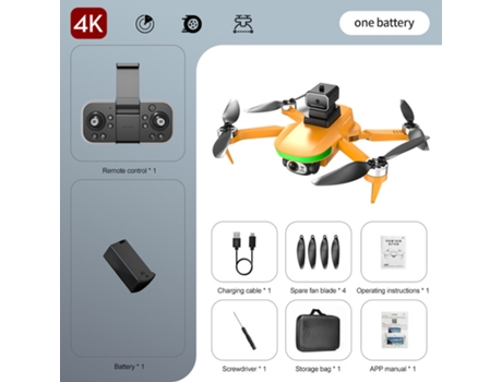 S5S Mini Drone con cámara 4K HD Evitación de obstáculos con láser (1 baterías - Duración de la batería: 18 min - Naranja) YIZHOOD