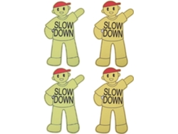 Juego De 4 Letreros Portátiles De Plástico Resistente Con El Mensaje "reduzcan La Velocidad, Niños Y Niñas".