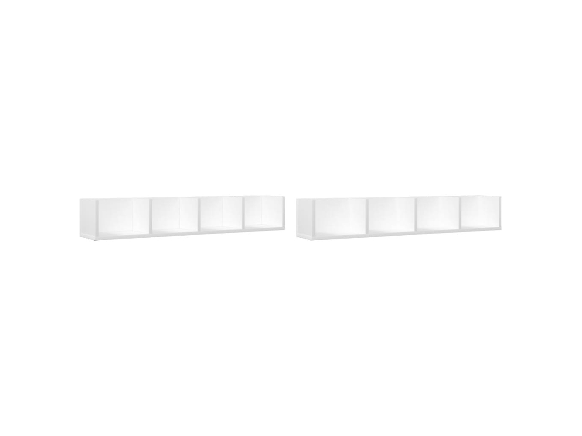Conjunto 2 Muebles de pared VIDAXL madera ingeniería blanco (99 x 18 x16,5 cm)