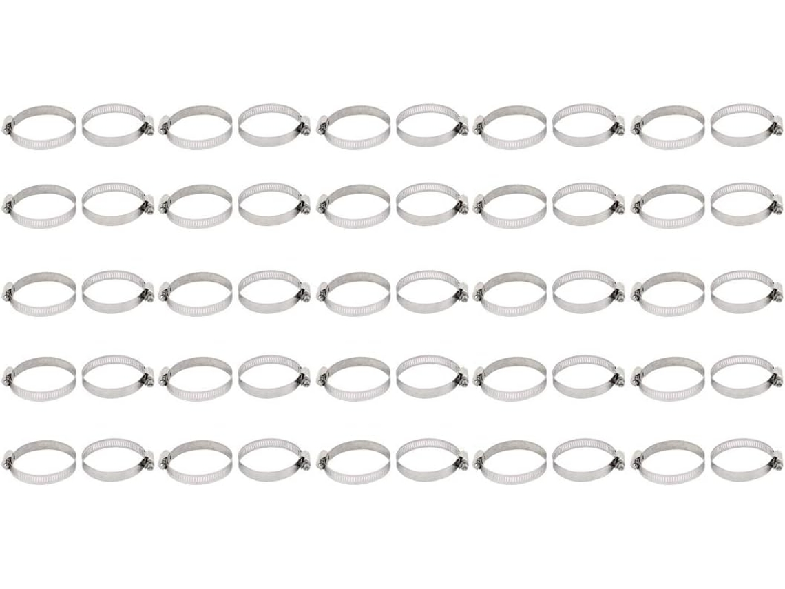 50 piezas de abrazaderas de manguera de acero con banda de sujeción de 40 x 64 mm y ancho de 12 mm CHABERLU