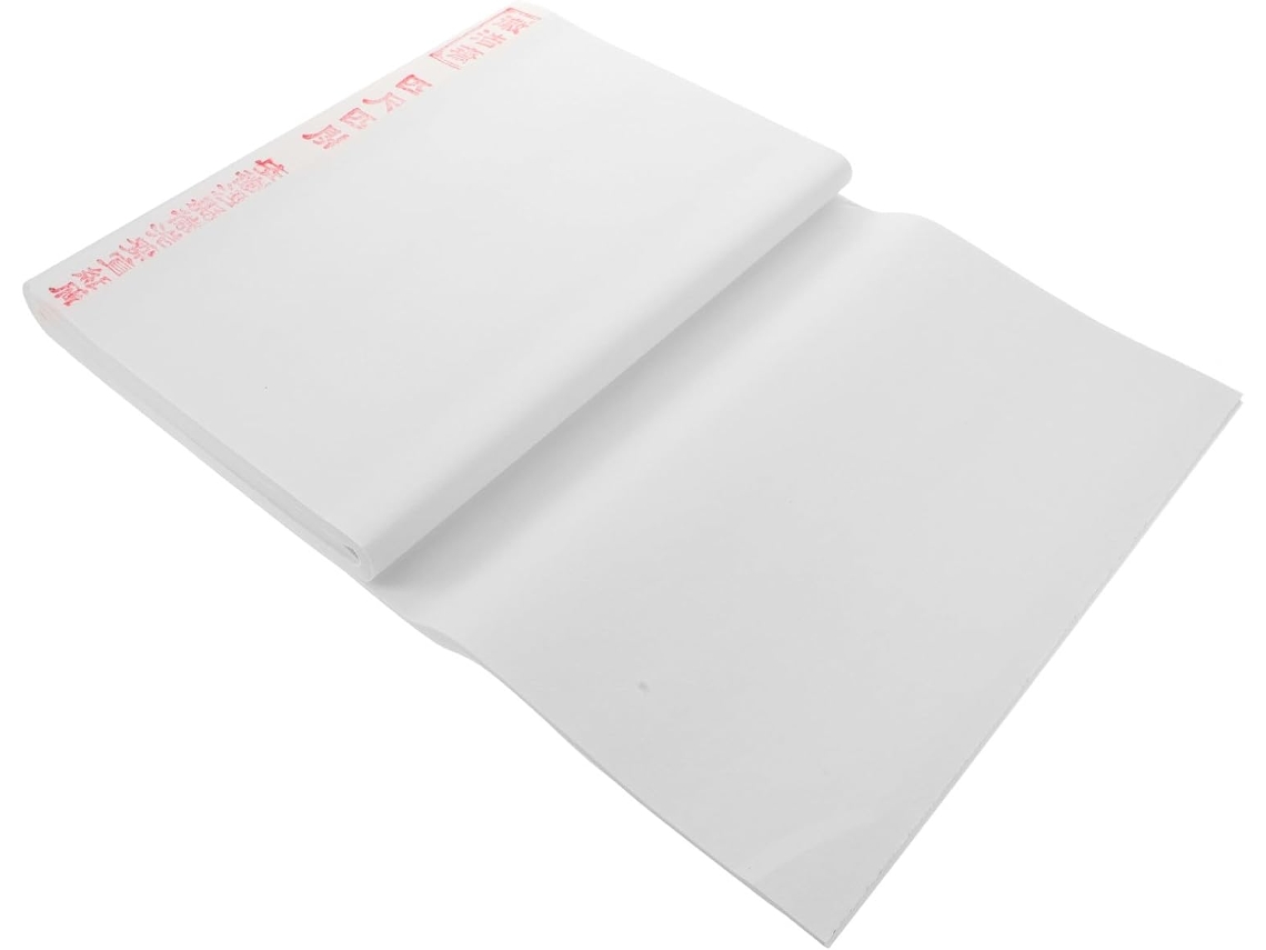Papel De Arroz Artístico Grueso De 34 X 69 Cm, 100 Hojas, Semiabsorbente, Para Caligrafía China Y