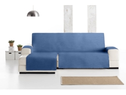 Funda acolchada e impermeable para Chaise Longue orientación izquierda Luke (290 cm - Azul)