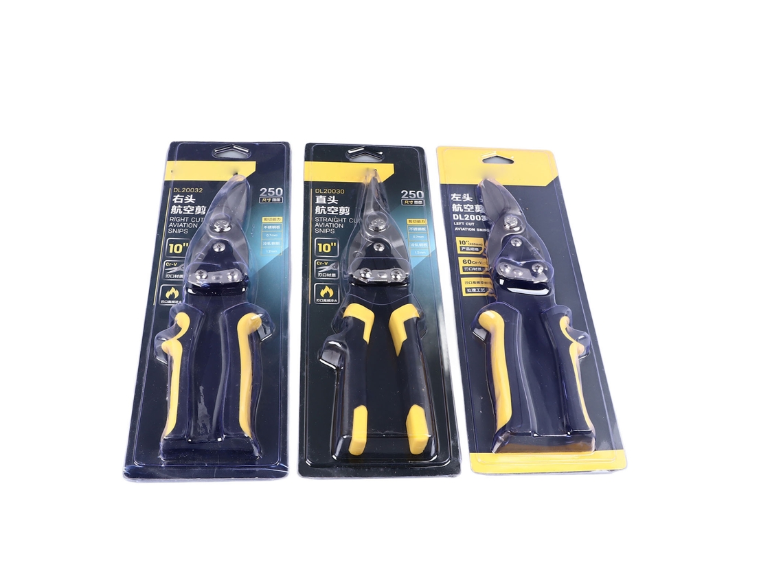 Tijeras De Avión De 3 Piezas, Tijeras Para Hojalata De 25 Cm (10 Pulgadas) Para Cortar Metal, Hoja Recta Y Curva, Mango De Alambre.