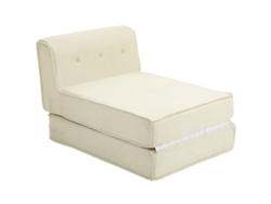 Sofá Cama Plegable Con Respaldo Capitoné, Sillón Convertible, Cama De Invitados, Sala De Estar, Oficina, Blanco Crema