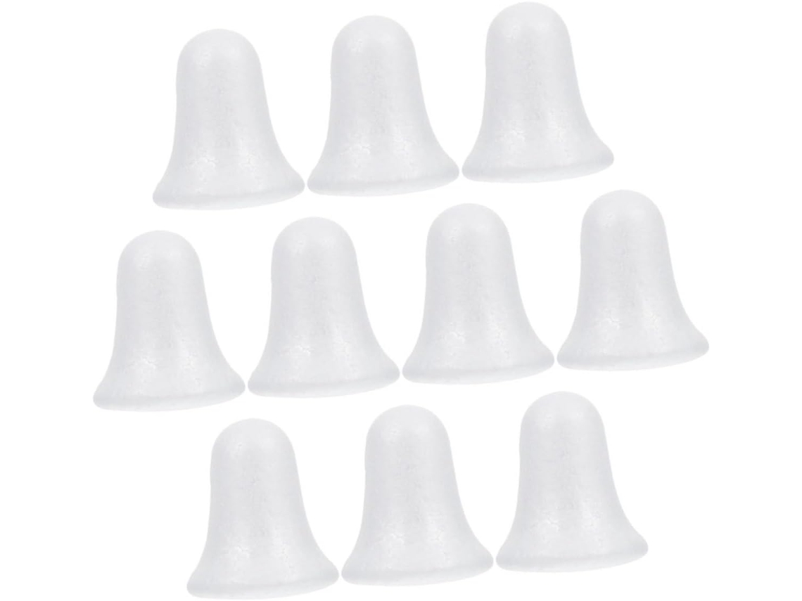 10 Campanas Navideñas Espuma Blanca 8 Manualidades Adornos Colgantes Árboles Navidad Fiestas Material