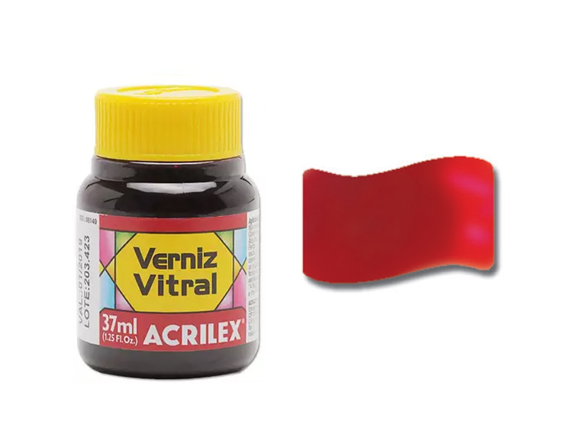 ACRILEX Barniz Vidrieras 37Ml Rojo Fuego 507