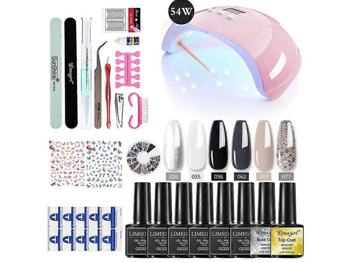 Kit de manicura para extensiones de uñas, esmalte de gel, poliuretano, lámpara, herramientas, 9 GOKOCO