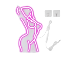2026-luz De Neón Sexy Lady Led Usb Regulable Silicona Acrílico Luz Nocturna Decoración Pared Bar Club Fiesta Dormitorio Rosa