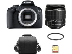 Kit Cámara Réflex CANON 2000D EF-S 18-55mm F3.5-5.6 IS II + 32GB SD + Bolsa + HOYA 58mm PRO 1D Protetor
