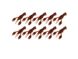 10 Señuelos Artificiales De Pvc Con Forma De Camarón Blando Para La Pesca De Peces Como La Lubina, Color Marrón Oscuro.