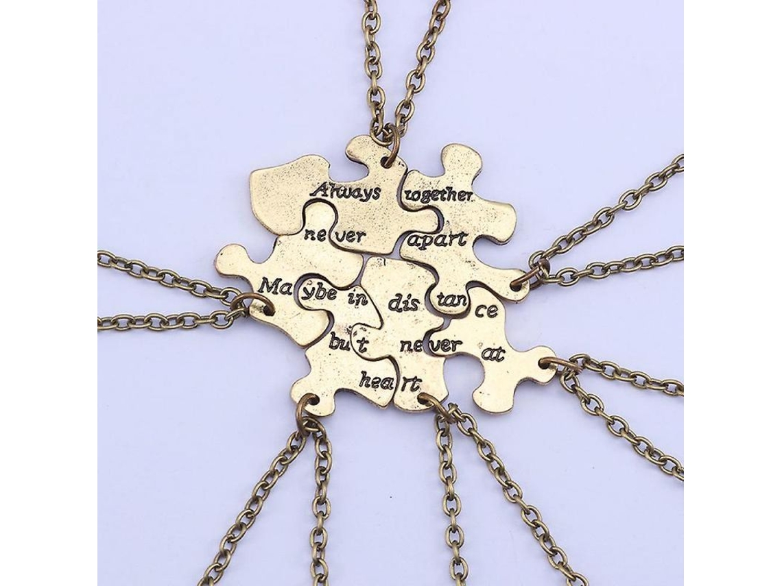2026-collar De Puzzle De Acero Inoxidable Para 6 Hermanas Amigas Familia Joyería Bff Cpc