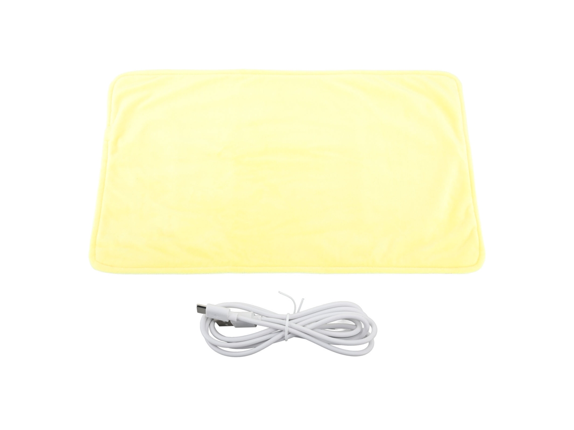 Manta Eléctrica Calefactora De Grafeno Con Temperatura Constante Y Alimentación Usb, Color Amarillo, Para Uso Doméstico.