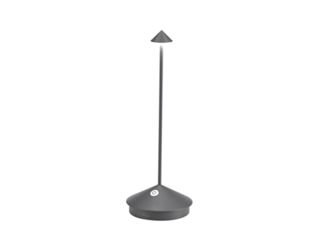 Lámpara de mesa LED recargable y regulable Pina Pro gris oscuro ZAFFERANO