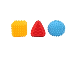 Juego De 3 Pelotas Sensoriales Texturizadas Para Bebé Con Chirriador Y Masajeador.