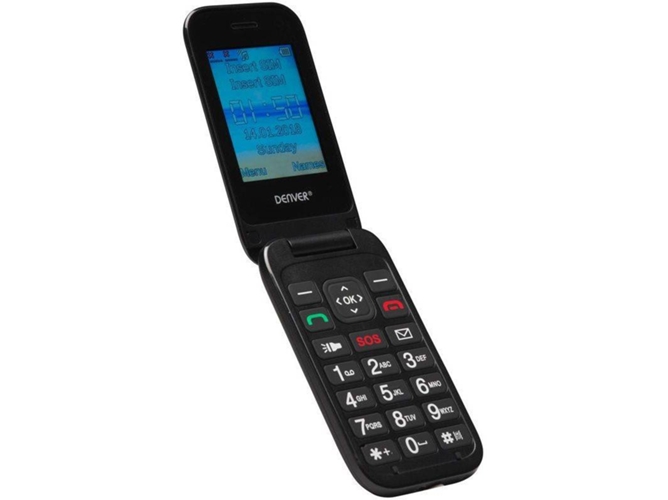 Teléfono Senior DENVER BAS-24200 M (2.44'' - Dual SIM - Negro)