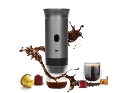 Cafetera portátil 3 en 1 con bomba eléctrica, cápsulas, polvo concentrado, doble uso y calefacción, color gris Cuich