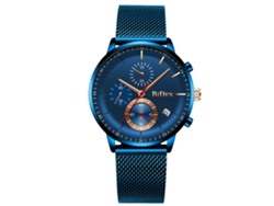 (azul) Elegante Reloj De Pulsera De Cuarzo Para Hombre Con Correa De Malla Milanesa, Ideal Para Estudiantes Y Jóvenes.