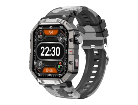 Smartwatch HAMTOD GW55 Pantalla de 2.02 '' IP68 a prueba de agua, compatible con llamadas Bluetooth / frecuencia cardíaca (marco plateado)