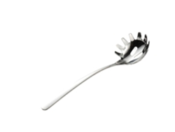 Cucharón para espaguetis de acero inoxidable, espátula para pasta con agarre cómodo y contorneado, manejo seguro y diseño moldeado de una sola pieza.
