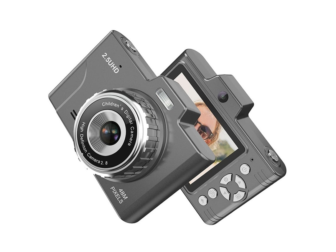 Cámara digital portátil 1080P 48MP lente dual zoom óptico 8x pantalla TFT de 2-8 pulgadas 32 GB adecuada para adolescentes negro Yizhood