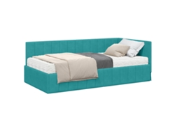 Maison Exclusive - Estructura De Cama Esquina Con Colchón 2 Pcs Tuquesa Terciopelo