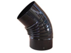 Estufa codo vitrificado negro 850  rizado 45  de 110 cv11045(04)