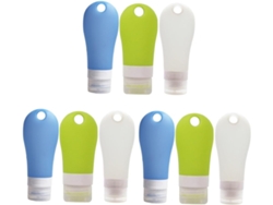 Botellas De Silicona Reutilizables De 9 Piezas, Frascos Portátiles Con Orificio Para Cosméticos Y Cuidado Personal.