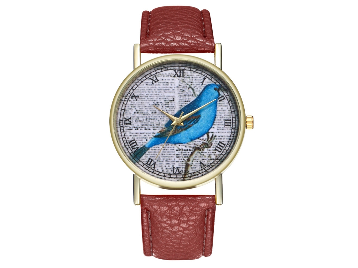 Reloj De Pulsera Analógico De Aleación Y Cuero Para Hombres Regalo T138-a Café
