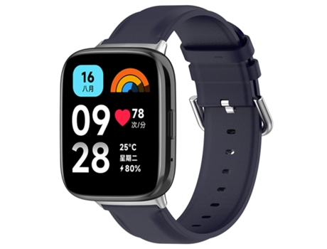 Correa de reloj inteligente para Redmi Watch 3 Lite / Watch 3 Active Correa de repuesto de cuero (azul marino)