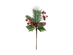 Rama de pino artificial con bayas navideñas