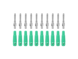 10pcs Conector Banana 4mm 7pin 1000v 32a Apilable Macho Con Mangas Verdes