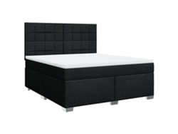 Maison Exclusive - Cama Box Spring Con Colchón Tela Negro 180x200 Cm