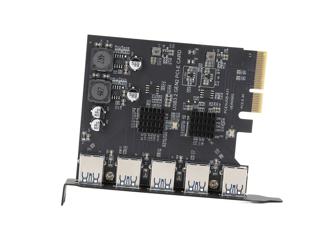 Tarjeta De Expansión Pcie 4x Usb 3.2 Gen 2 De 5 Puertos 10gbps Type A Para Windows Linux