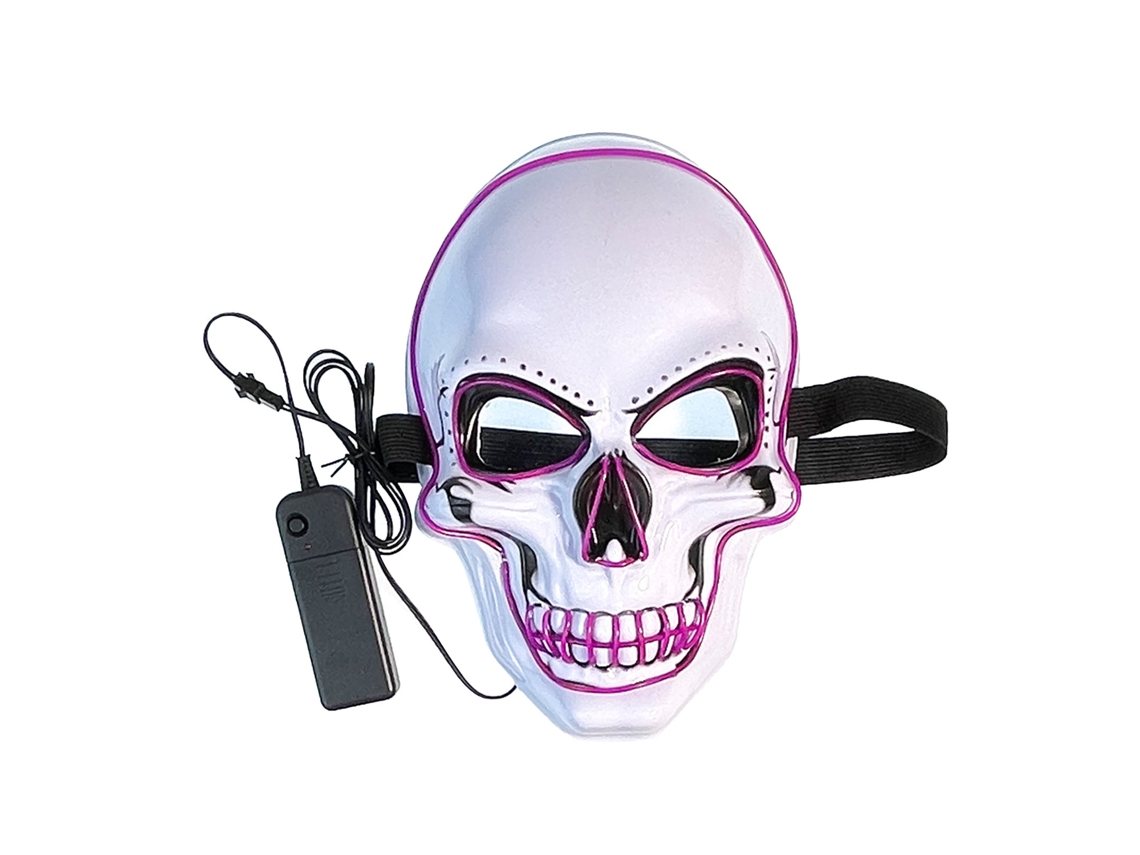 2026-máscara Facial Led De Calavera Brilliante Con 3 Modos De Luz Para Halloween, Disfraces Y Fiestas De Vacaciones (luz Morada)
