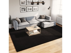 Alfombra De Pelo Corto Suave Lavable Huarte Negro 240x340 Cm