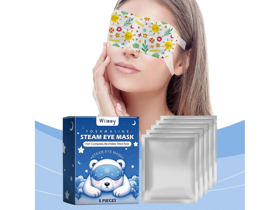 Mascarilla ocular de vapor con extractos vegetales, ideal para ojos secos, ojeras e hinchazón. Calentada con vapor, perfecta como regalo para mujeres.