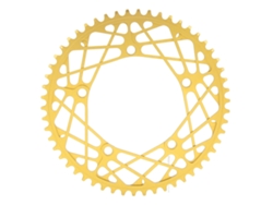 Engranaje de bicicleta ligero y duradero de aleación de aluminio anodizado de 54 dientes para bicicletas plegables, color amarillo.