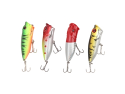 4 Señuelos Artificiales Duros Con Ojos 3d Y Anzuelos De Acero Inoxidable Para Pesca.