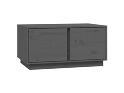 Mesa de centro con 2 compartimentos, diseño rústico, 80 x 50 x 40 cm, madera maciza de pino gris, Dec039203