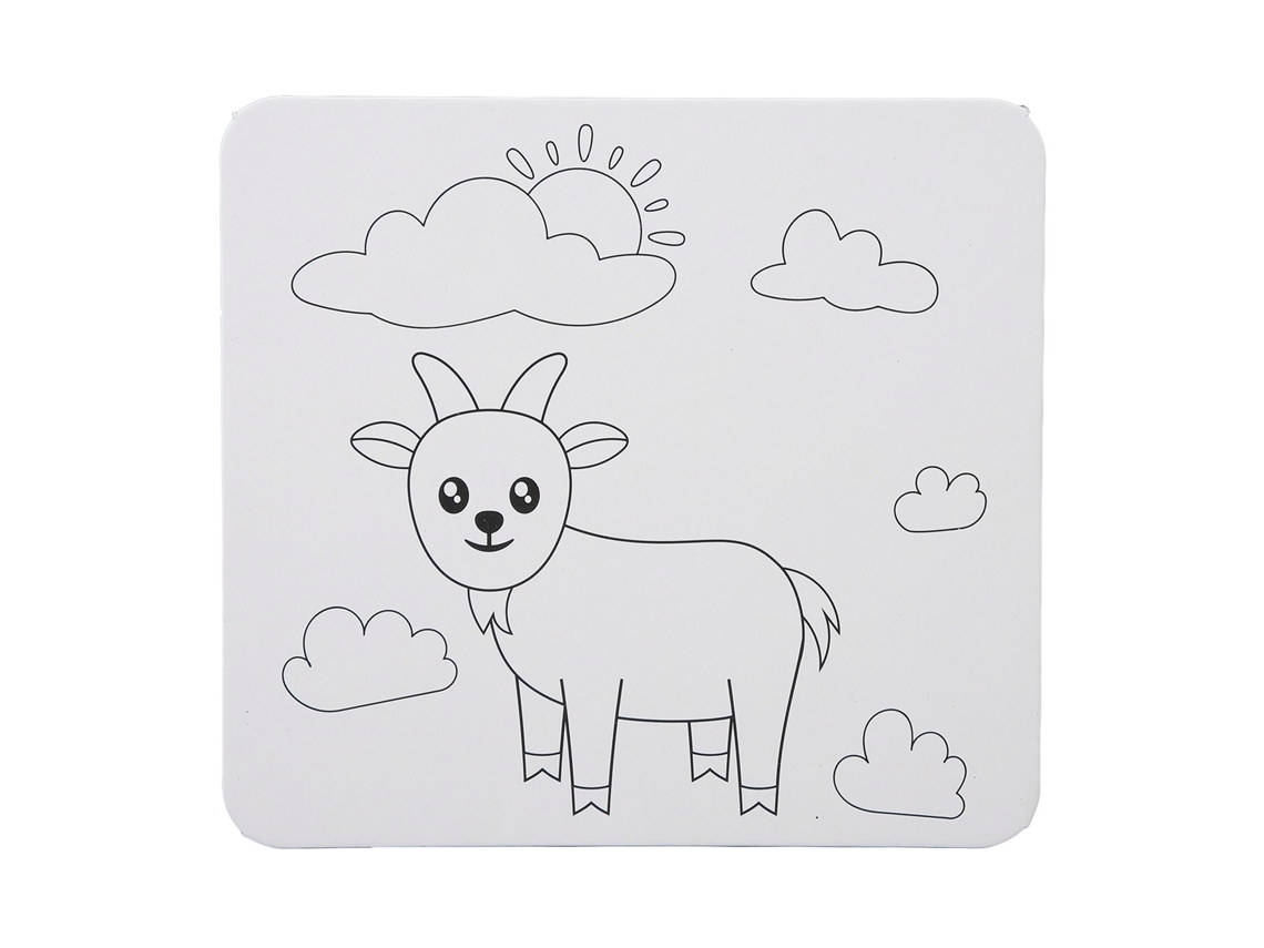 2026-lienzo Con Contorno De Animal Pre Dibujado Para Pintura Cute Cartoon Cabra Para Niños Diy Doodle