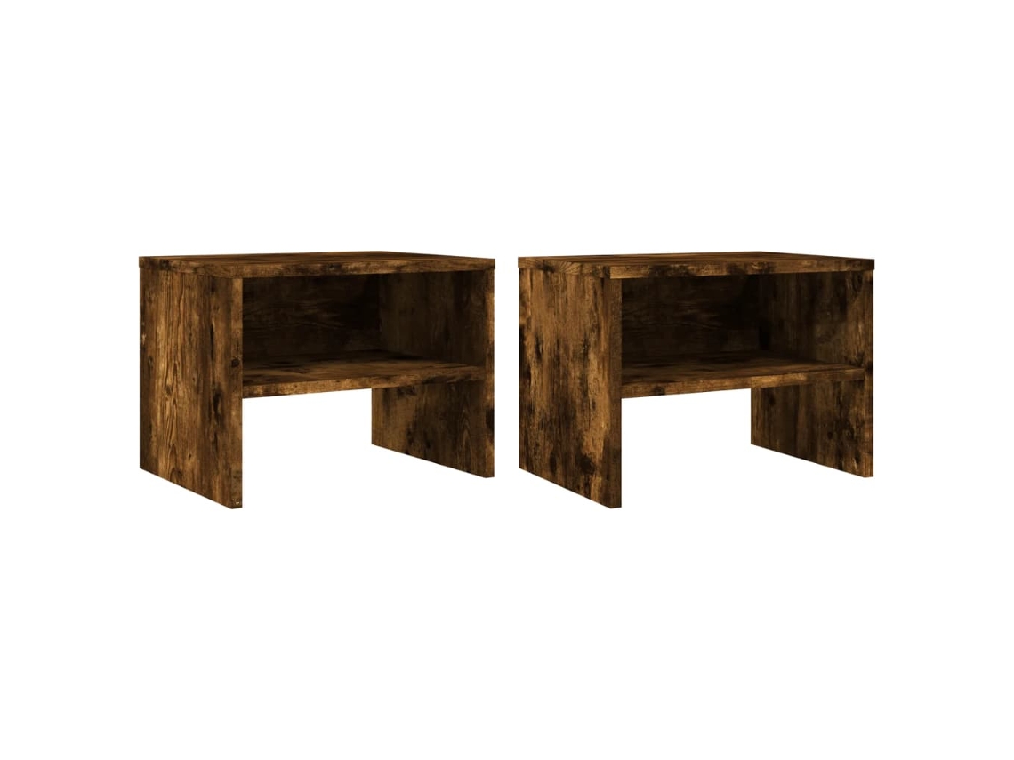 Juego de 2 mesitas de noche de madera de roble ahumado MAISON EXCLUSIVE (40x30x30 cm)