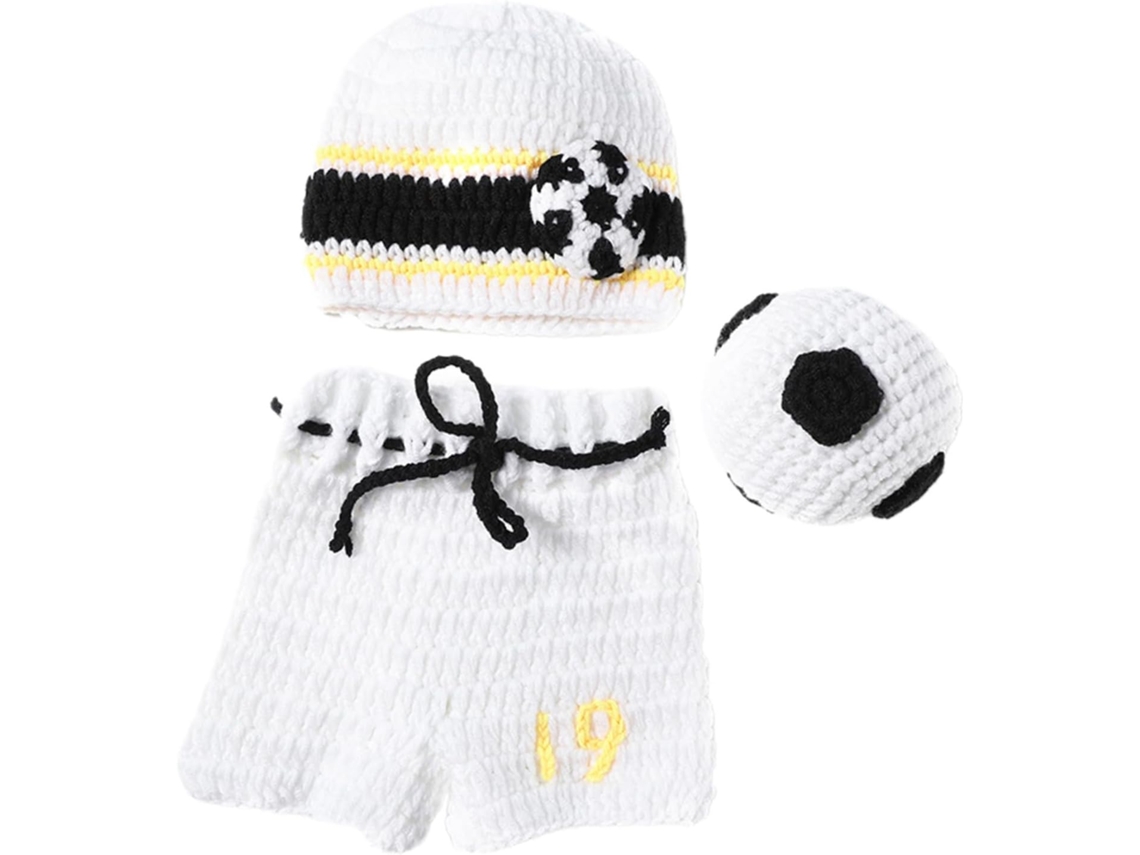 Disfraz Para Sesión De Fotos De Bebé Niño/niña, Algodón Blanco, 3 Piezas, Gorro, Globo