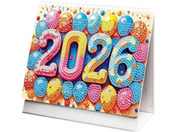 Calendario de escritorio 2026 con diamantes de imitación y diseño artístico, planificador mensual, accesorios para profesores