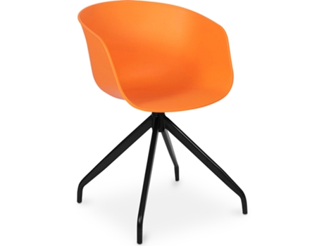 Silla de Oficina Tapizada con Brazos Silla de Escritorio de Diseño Negro Jodie Joan 54x54x72cm PRIVATEFLOOR