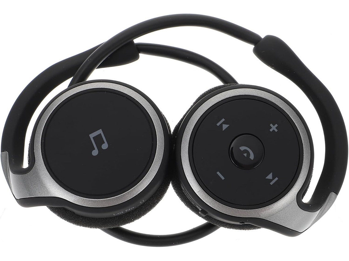 Auriculares Supraaurales Con Cable Negros, Ligeros, Deportivos, Con Micrófono Incorporado Y Cierre De Velcro Para Correr.
