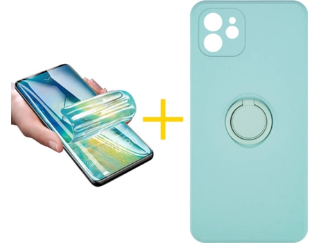 Carcasa + Protector de Pantalla para iPhone 12 Mini SKYHE Verde Agua
