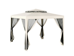 Gazebo 3x3m Mosquiteiro Teto Duplo Creme